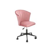 Scaun birou hm pasco, rotativ, inaltime reglabila, catifea, roz drm10269