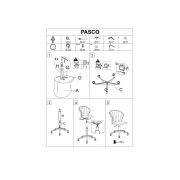 Scaun birou hm pasco, rotativ, inaltime reglabila, catifea, roz drm10269