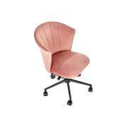 Scaun birou hm pasco, rotativ, inaltime reglabila, catifea, roz drm10269