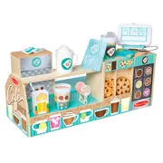 Set de joaca din lemn cu accesorii ne jucam de-a cafeneaua - barista - okemd30602