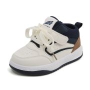 Adidasi albi cu insertii bleumarine si maro - Sport MDTX-637-1-sa49
