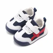 Adidasi bleumarine cu insertii rosii pentru bebelusi (marime disponibila: 6-9 luni (marimea 19 incaltaminte)) mbd2678-1-sa48.6-9 luni (marimea 19 incaltaminte)