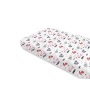 Cearceaf cu elastic, MimiNu, Pentru pat 160x80 cm, Din bumbac certificat Oeko Tex Standard 100, Design, Fox BYN6426972024754