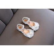 Pantofi argintii cu perlute si strasuri - Heart MBXZ74-1
