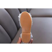 Pantofi argintii cu perlute si strasuri - Heart MBXZ74-1