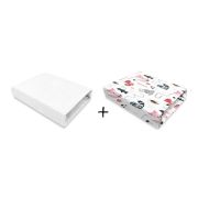 Set 2 cearceafuri cu elastic, MimiNu, Pentru patut leagan sau patut co-sleeper, 90x50 cm, Din bumbac, Material certificat Oeko Tex Standard 100, White and Fox BYN6426972024723