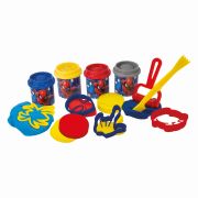 GALETUSA CU 4 BORCANASE DE PLASTILINA SI ACCESORII DE MODELAT SPIDERMAN VIV1045-03603