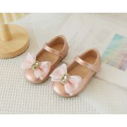 Pantofi roz pudra sidefat cu fundita MBV527-2-p31c
