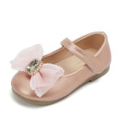 Pantofi roz pudra sidefat cu fundita MBV527-2-p31c
