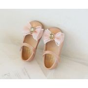 Pantofi roz pudra sidefat cu fundita MBV527-2-p31c