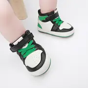 Adidasi albi cu negru si verde, inalti pentru bebelusi MD9812-6-sa3