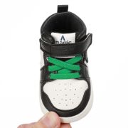 Adidasi albi cu negru si verde, inalti pentru bebelusi MD9812-6-sa3