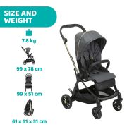 Carucior sport Chicco One4Ever Special Edition, City Map Re_Lux (Gri), nastere-22Kg CHC7988157-8_CITY MAP RELUX