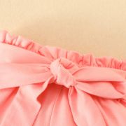 Costumas cu bluzita cu volane si pantalonasi scurti roz MBRZ020-1-DE