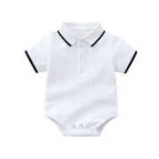 Costumas cu body alb tip polo pentru baietei AM202303303-R1