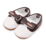 Pantofiori albi cu maro de ocazie pentru baietei MBBBW3100-3-c5