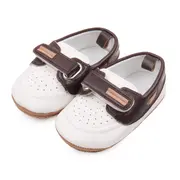 Pantofiori albi cu maro de ocazie pentru baietei MBBBW3100-3-c5