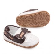 Pantofiori albi cu maro de ocazie pentru baietei MBBBW3100-3-c5
