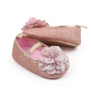 Pantofiori aurii cu floricica roz pudra LIBHX3104-2-p24