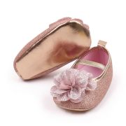 Pantofiori aurii cu floricica roz pudra LIBHX3104-2-p24
