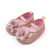 Pantofiori aurii cu floricica roz pudra LIBHX3104-2-p24