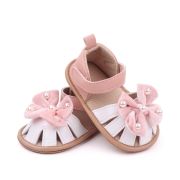 Sandalute roz cu alb - Velvet bow MBBB3015-3-p33