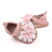 Sandalute roz cu alb - Velvet bow MBBB3015-3-p33