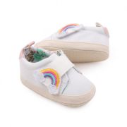 Tenisi albi pentru fetite - curcubeu (marime disponibila: 3-6 luni (marimea 18 incaltaminte)) mbbyq3181-3-p13.3-6 luni (marimea 18 incaltaminte)