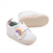 Tenisi albi pentru fetite - curcubeu (marime disponibila: 6-9 luni (marimea 19 incaltaminte)) mbbyq3181-3-p13.6-9 luni (marimea 19 incaltaminte)