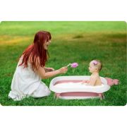 Cadita de baie cu dop de scurgere si termometru ricokids rk-282 - roz edeedi728200