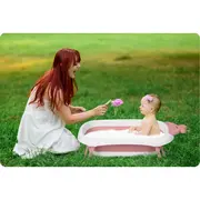 Cadita de baie cu dop de scurgere si termometru ricokids rk-282 - roz edeedi728200