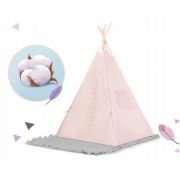 Cort de joaca pentru copii cu ghirlanda si 2 pernite nukido 116 x 116 x 165 cm - roz edeedi740602