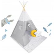 Cort de joaca pentru copii cu salteluta si 3 pernite nukido 116 x 116 x 165 cm - gri edeedi740601