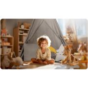 Cort de joaca pentru copii cu salteluta si 3 pernite nukido 116 x 116 x 165 cm - gri edeedi740601