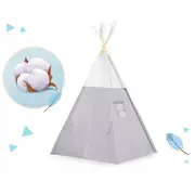 Cort de joaca pentru copii cu salteluta si 3 pernite nukido 116 x 116 x 165 cm - gri edeedi740601
