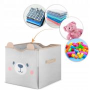 Cos de depozitare 2 in 1 cu salteluta de joaca pentru copii nukido - gri edeedi740801