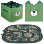 Cos de depozitare 2 in 1 cu salteluta de joaca pentru copii nukido - verde edeedi740800