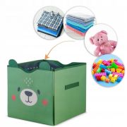 Cos de depozitare 2 in 1 cu salteluta de joaca pentru copii nukido - verde edeedi740800