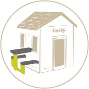 Masa de picnic cu doua banci smoby pentru casuta verde hubs7600810920