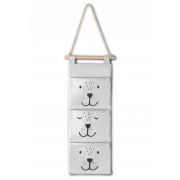 Organizator textil de perete cu 3 compartimente nukido nk-403 - gri edeedi740320