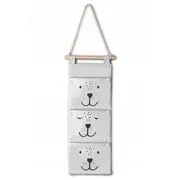 Organizator textil de perete cu 3 compartimente nukido nk-403 - gri edeedi740320
