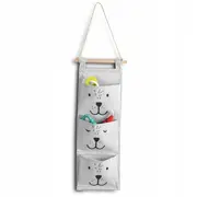 Organizator textil de perete cu 3 compartimente nukido nk-403 - gri edeedi740320