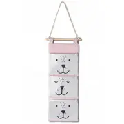 Organizator textil de perete cu 3 compartimente nukido nk-403 - roz edeedi740321