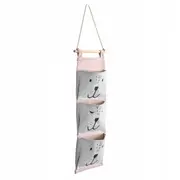 Organizator textil de perete cu 3 compartimente nukido nk-403 - roz edeedi740321