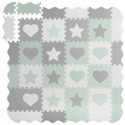 Salteluta de joaca tip puzzle cu 16 elemente pentru copii, 151 x 151 cm, ricokids 738100 - mint edeedi738100