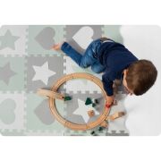 Salteluta de joaca tip puzzle cu 16 elemente pentru copii, 151 x 151 cm, ricokids 738100 - mint edeedi738100