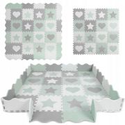 Salteluta de joaca tip puzzle cu 16 elemente pentru copii, 151 x 151 cm, ricokids 738100 - mint edeedi738100