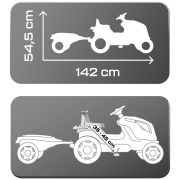 Tractor cu pedale si remorca smoby farmer xl albastru hubs7600710129