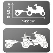 Tractor cu pedale si remorca smoby farmer xl negru hubs7600710131