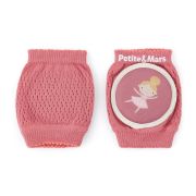 Genunchiere cu pernute, Petite&Mars, Cu elastic, Material respirabil, Stratul antiderapant, 13x10 cm, 6 luni+, Roz BYN522820